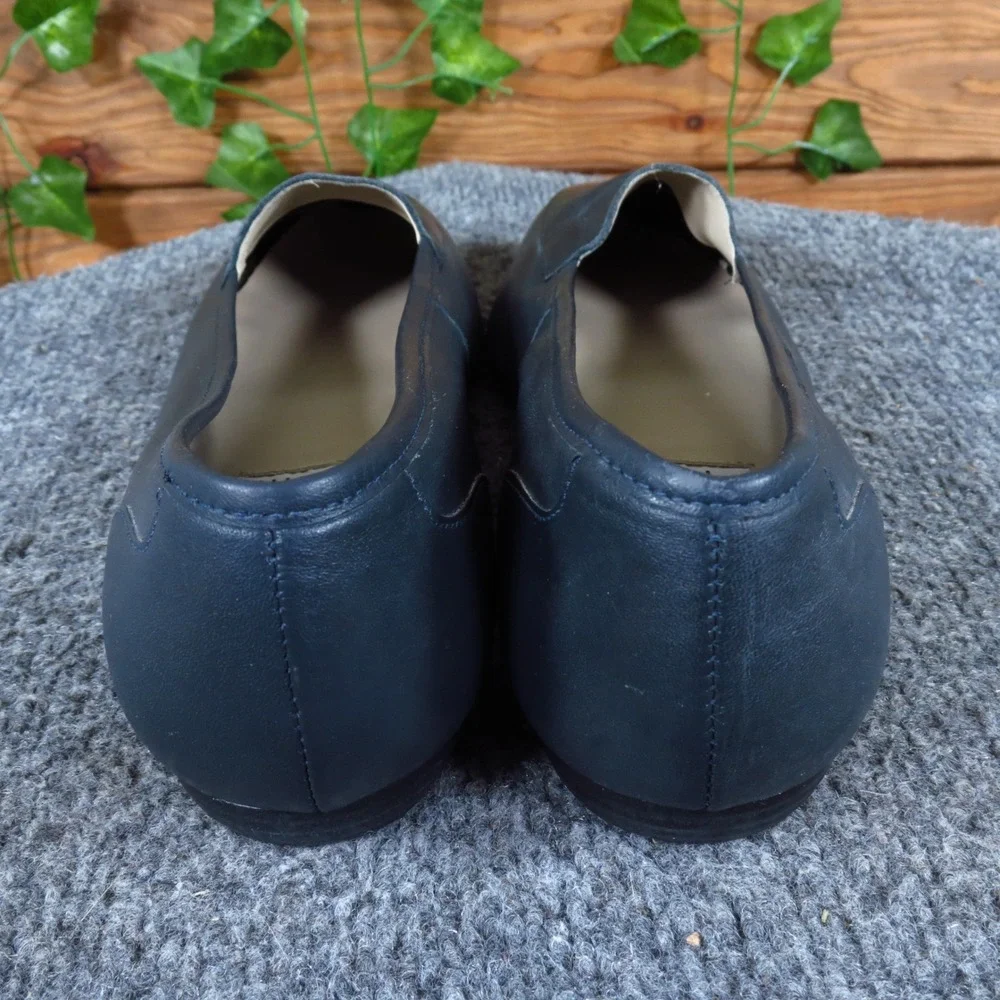 Feather Lite Collection Women Loafer Flat 7.5 Work Office Navy Blue Leather